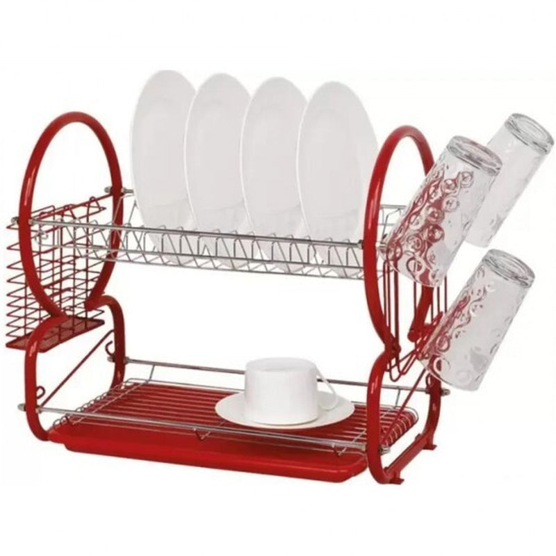 2 Tier Kitchen Sink Metal Dish Drying Rack