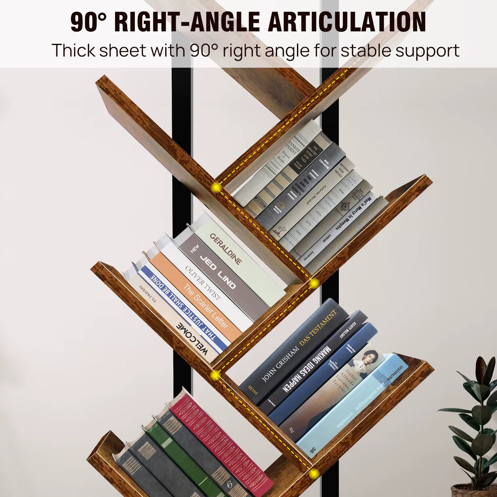9-Tier Tree Floor Standing Bookshelf