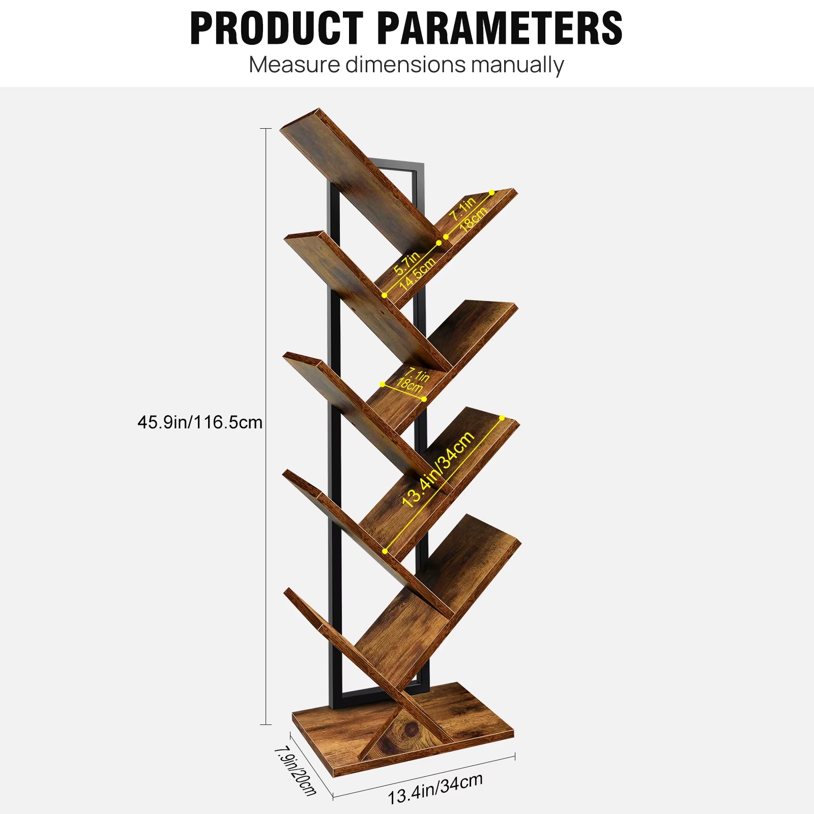 9-Tier Tree Floor Standing Bookshelf