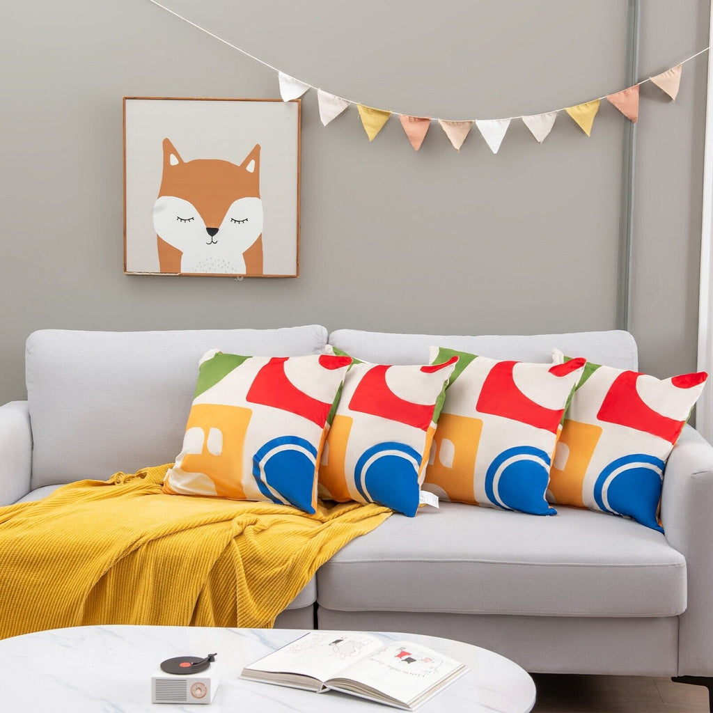 Set of 4 Decorative Double-sided Throw Pillows