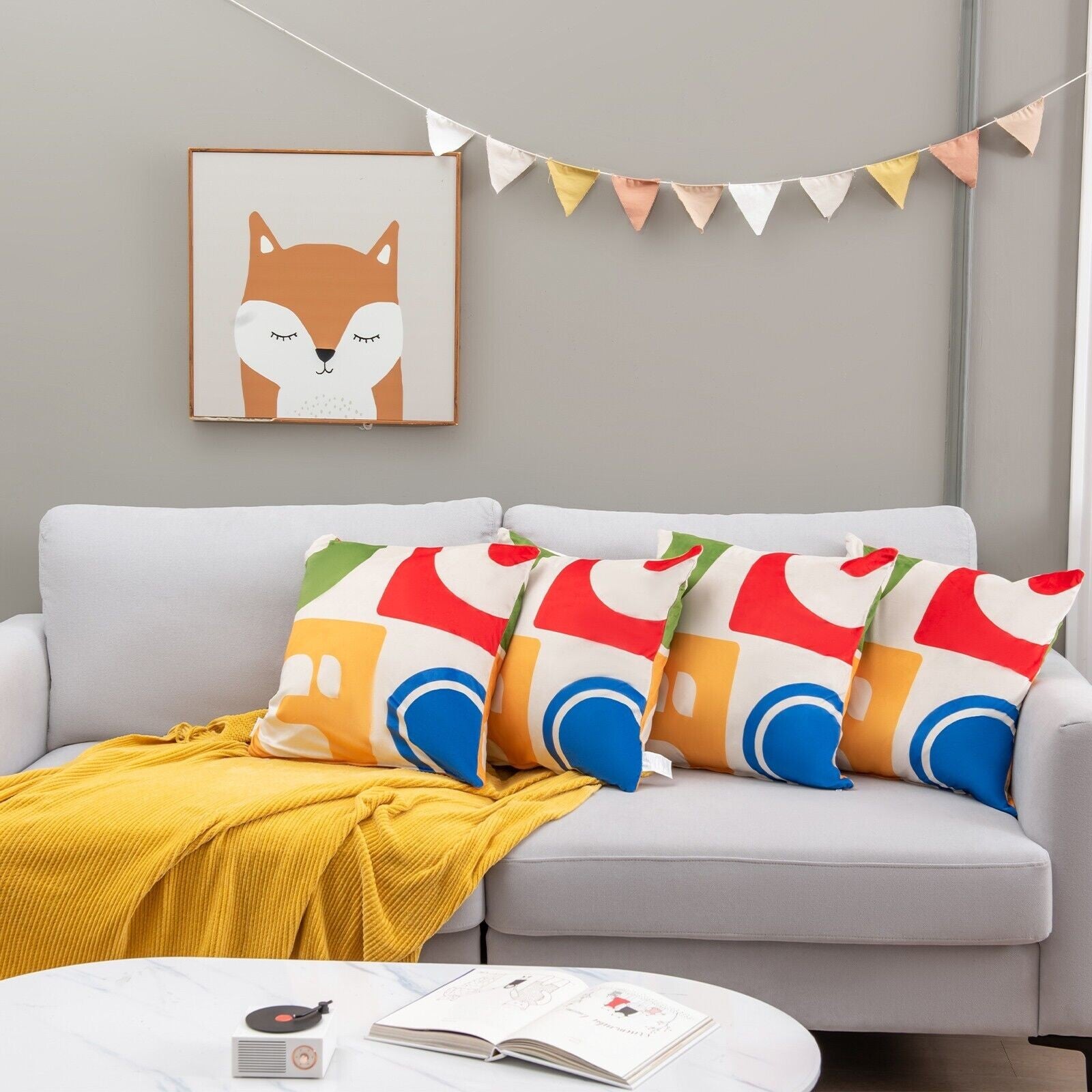 Set of 4 Decorative Double-sided Throw Pillows