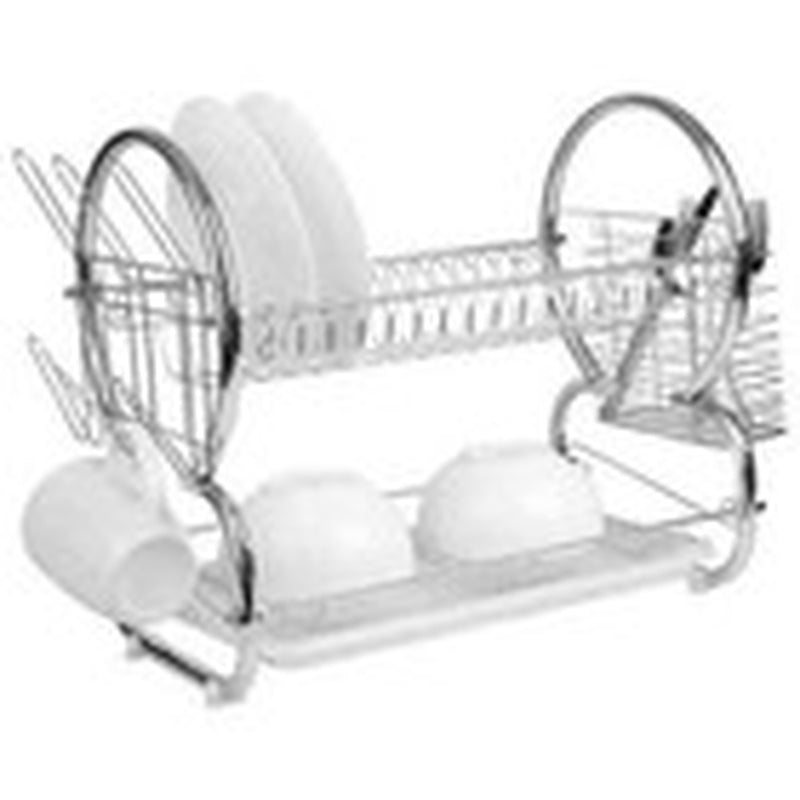 2 Tier Kitchen Sink Metal Dish Drying Rack