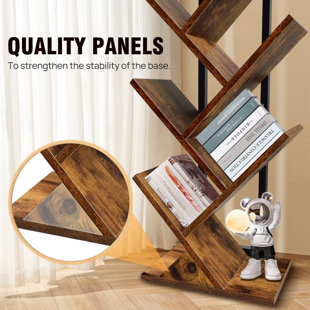 9-Tier Tree Floor Standing Bookshelf